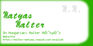 matyas malter business card